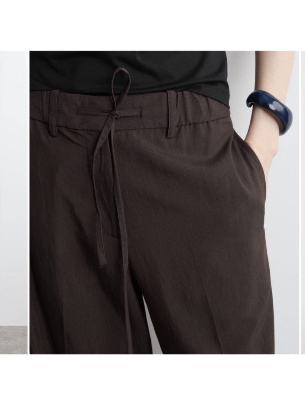 COS Brown Drawstring Pants - Picture 3 of 5